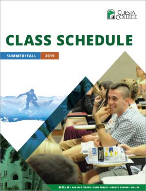 Summer and Fall 2019 class schedule