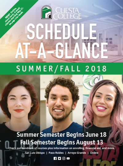 Summer/Fall 2018 Schedule at-a-glance
